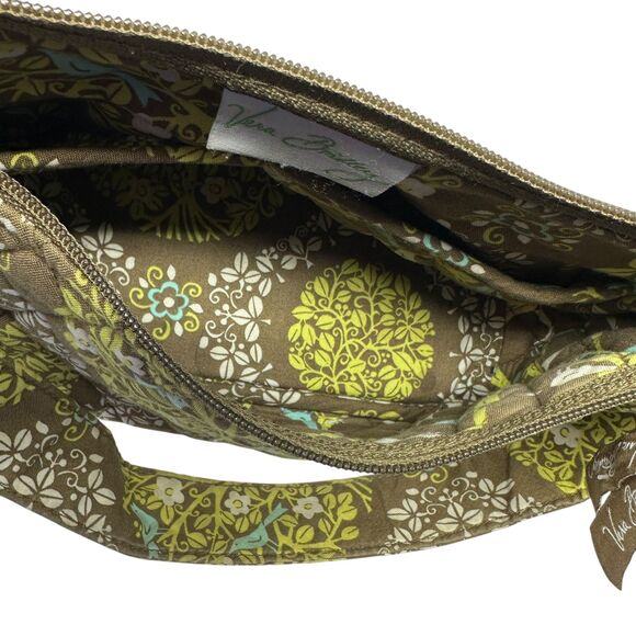 Vera Bradley Retired Cotton Green and Brown Birds Sittin in a Tree Handbag - Picture 4 of 7